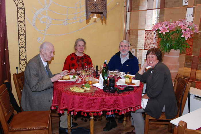 from left to right: Father Hanquet, Nicky Pander, Albert de Zutter and Janette Ley-Pander.April 2, 2007